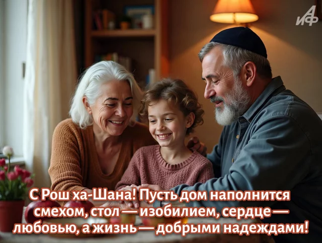 открытка с новым годом Рош ха-Шана
