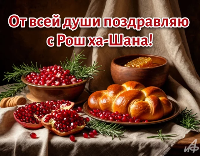 открытка с еврейским новым годом