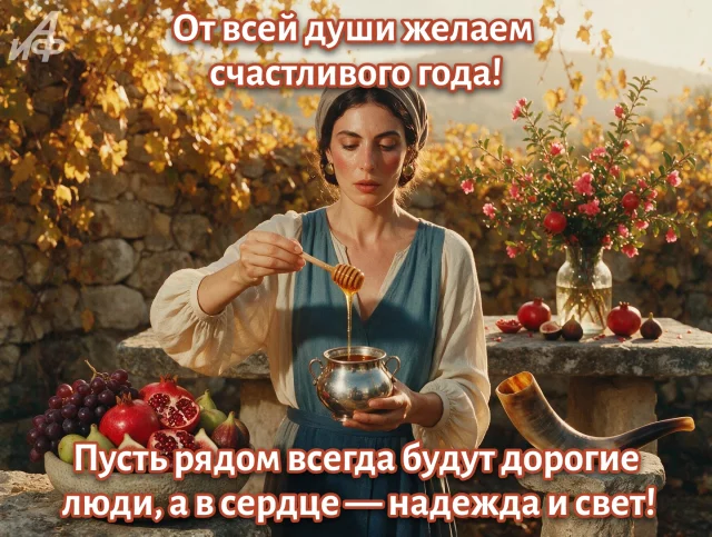 открытка с еврейским новым годом