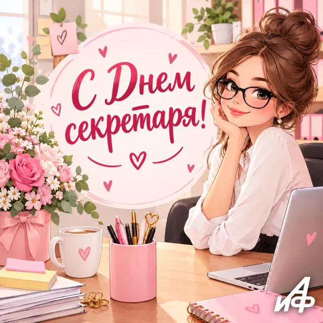 день секретаря открытка для мессенджера