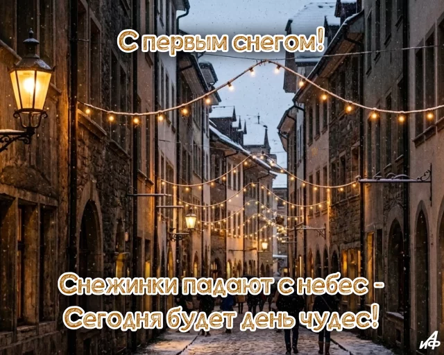 открытка с первым снегом картинка для чатов