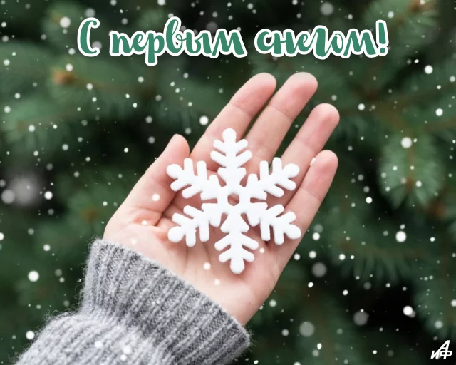 картинка с первым снегом зимний пейзаж и поздравление