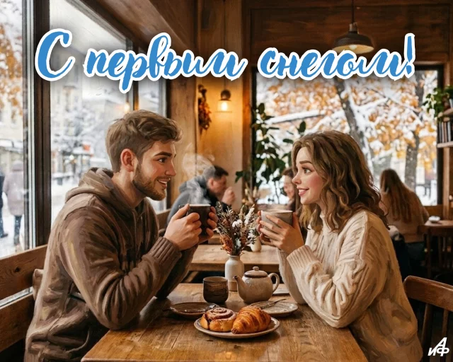 &nbsp;открытка с первым снегом картинка для мессенджеров