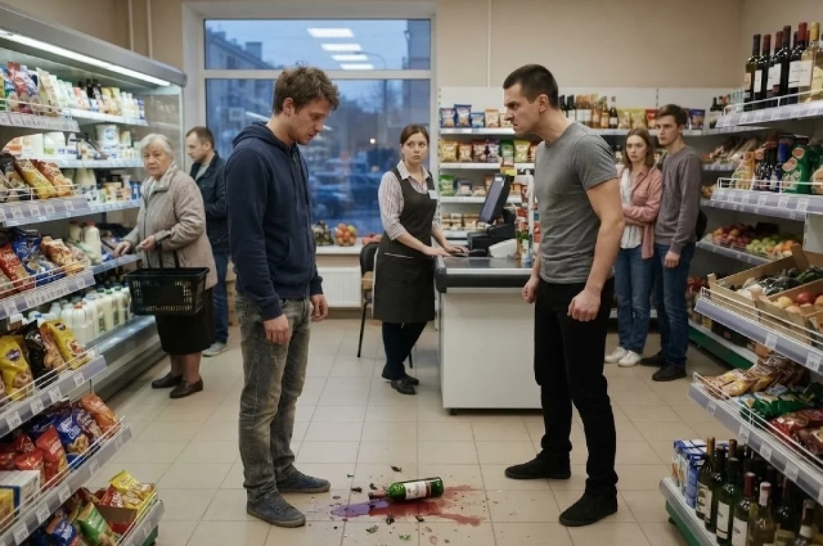 В Хабаровске ссора в магазине закончилась ударом бутылкой по голове