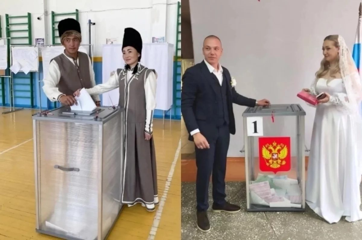 Молодожёны Алтая проголосовали на выборах в день создания семьи
