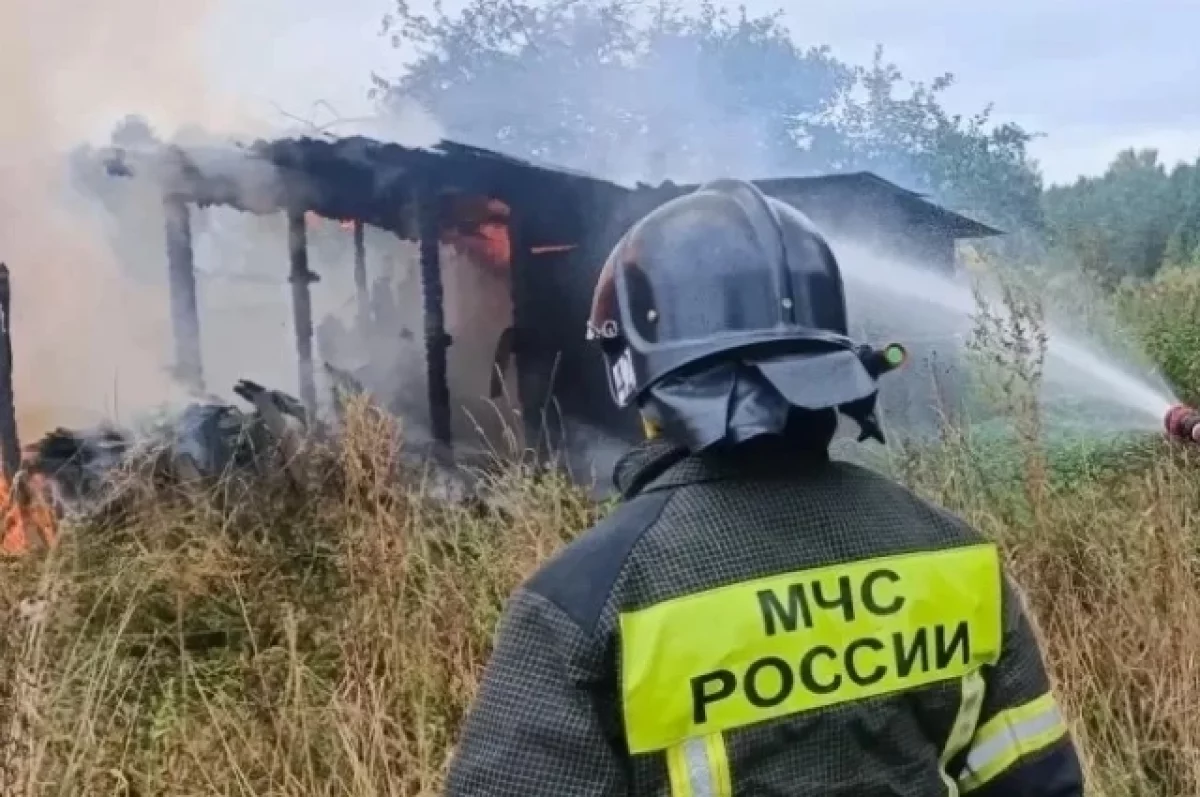 В одном из городов Тверской области сгорел заброшенный дом