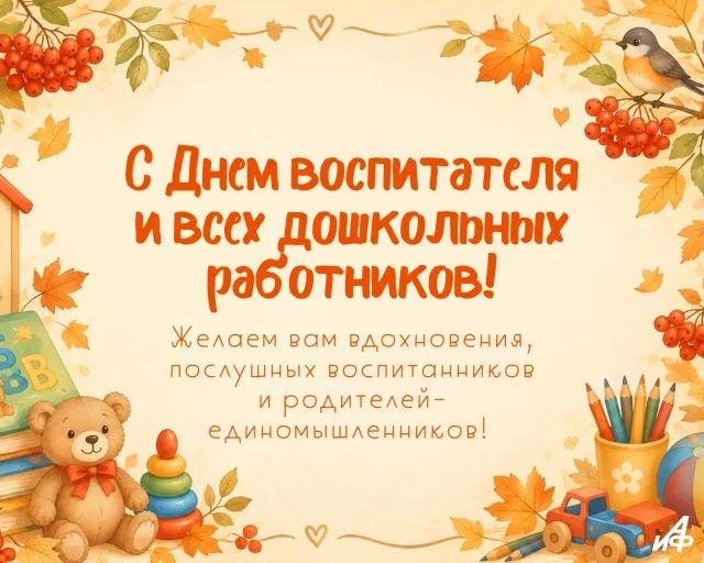 открытка с днем дошкольных работников