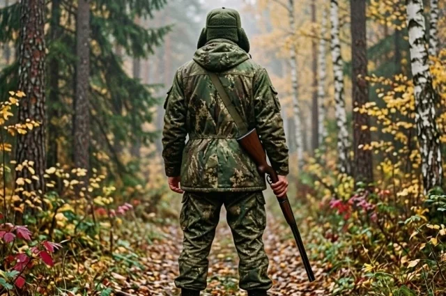 Охотник пошёл за зверем в лес, чтобы добить его