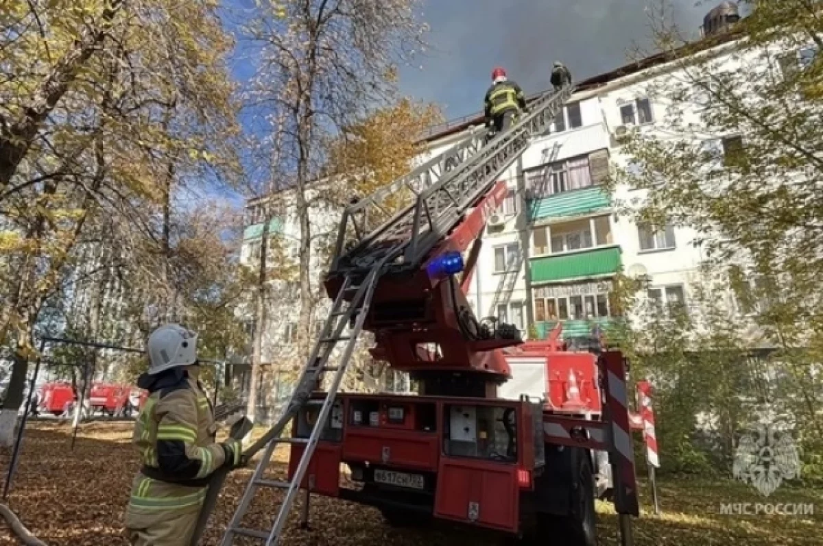 Площадь пожара в доме на ул. Зорге в Уфе составила 875 квадратных метров