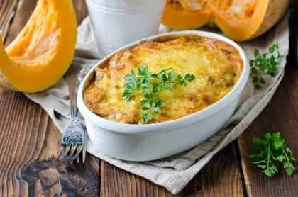 Тыквенная запеканка с курицей.