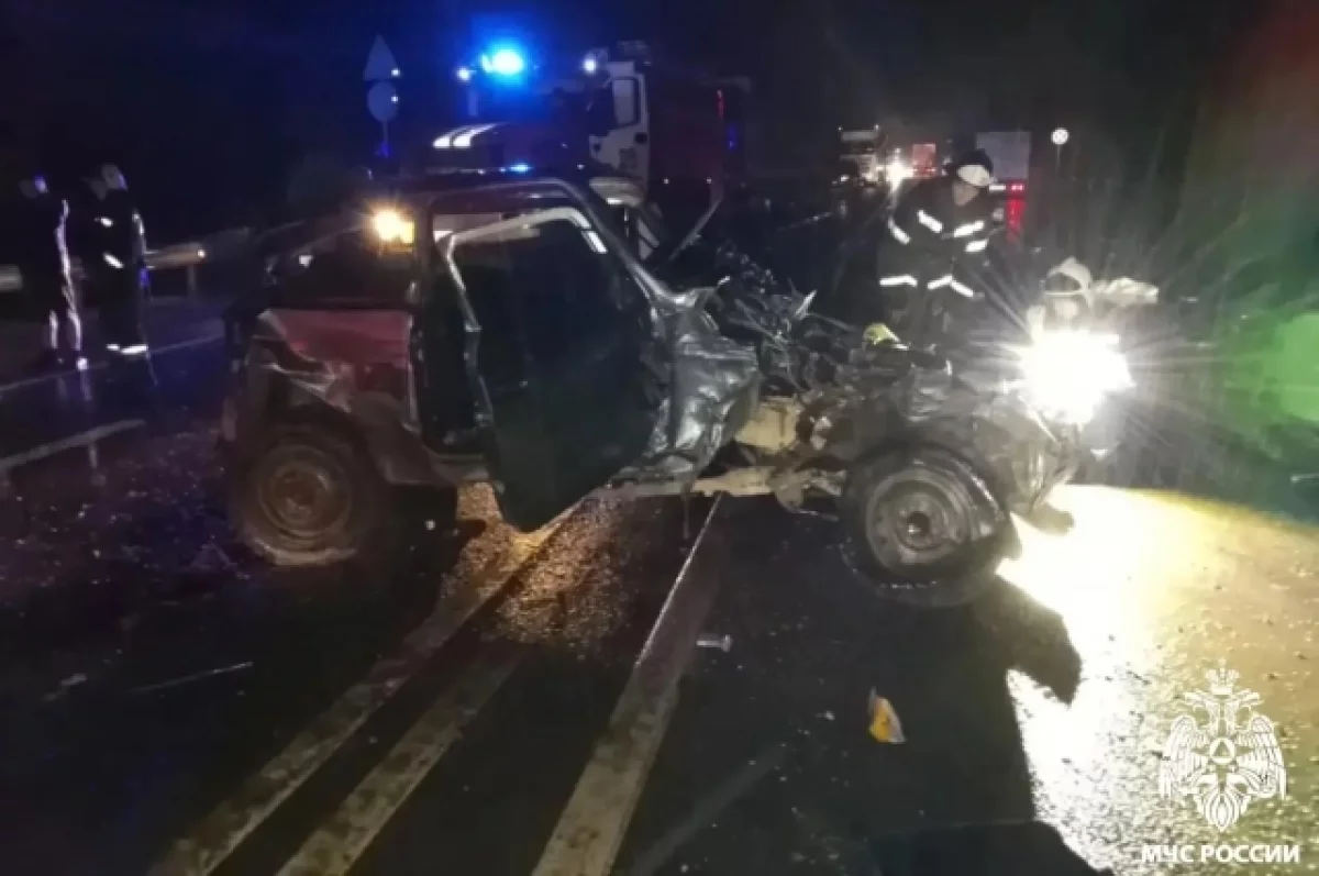Появилось видео с места смертельной аварии на М-10 в Куженкино