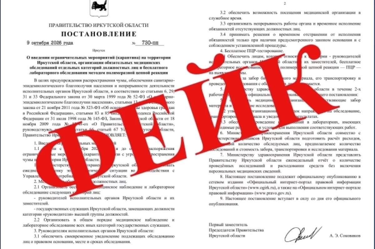 В Иркутской области опровергли информацию о карантине из-за чумы
