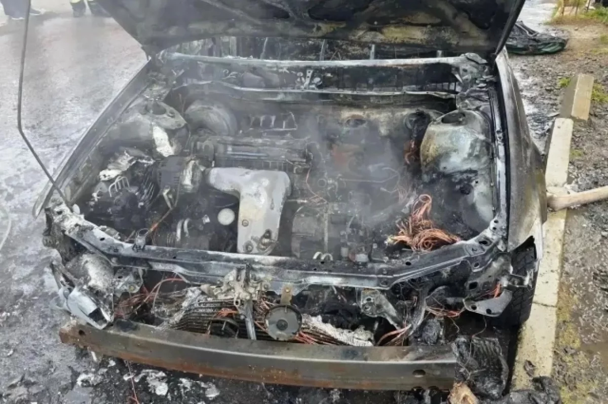 В Шахтерске загорелся автомобиль: никто не пострадал