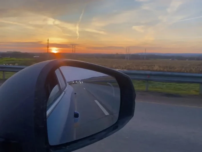 Дорога Пермь — Усть-Качка ранним утром.