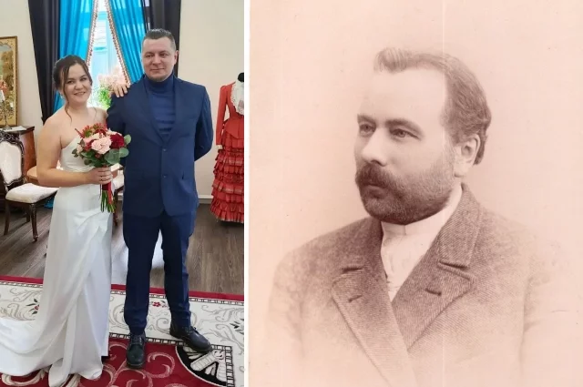 Артем Бородкин с супругой / Его прадед Михаил Михайлович, которому и принадлежал дом Бородкиных