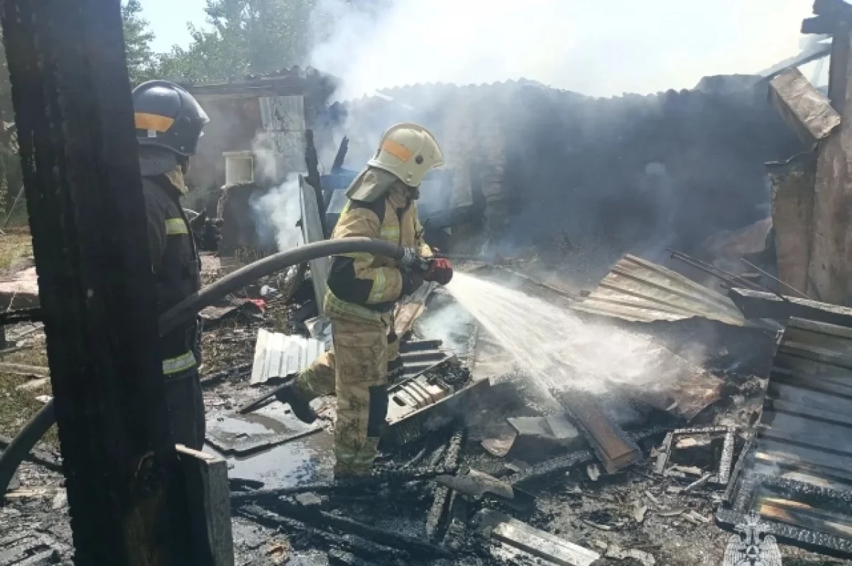 В СНТ «Лесная Усадьба» под Волгоградом горит хозпостройка, есть жертвы