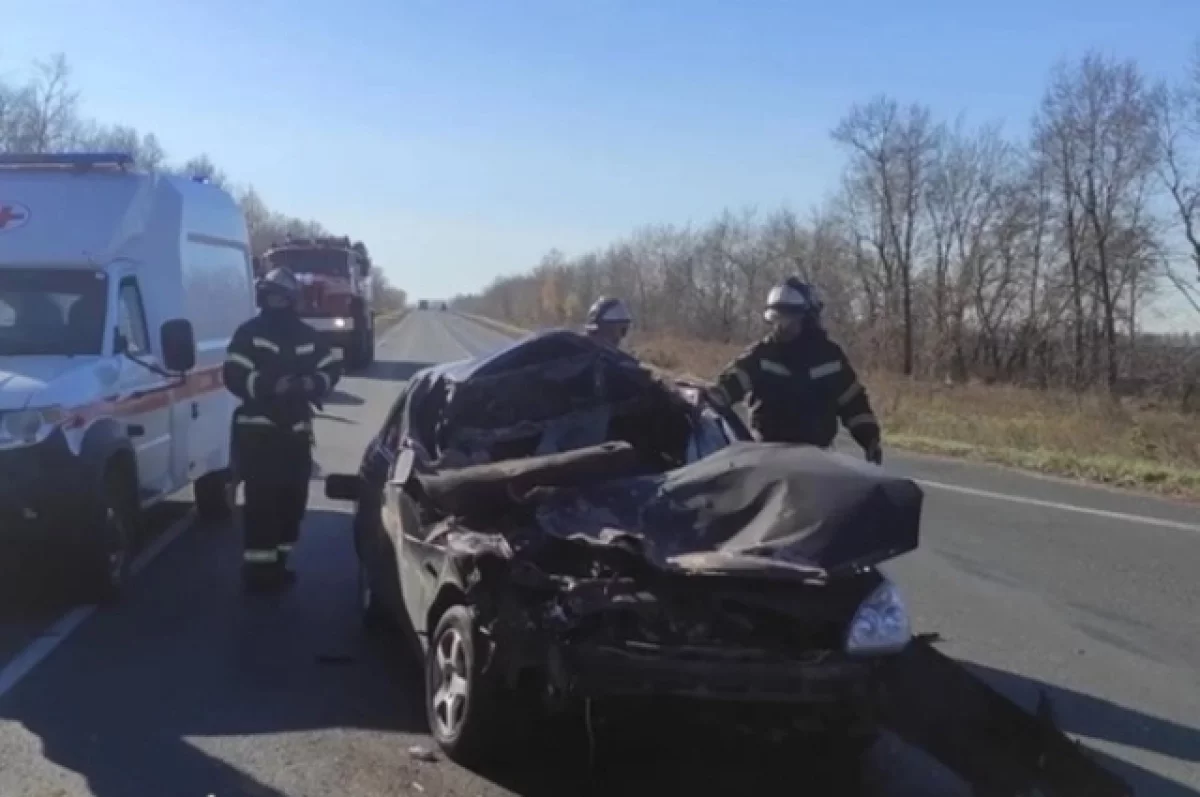 В Чердаклинском районе «Приора» врезалась в грузовик, пострадал человек