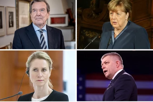 Герхард Шредер, Ангела Меркель, Роберт Фицо, Кая Каллас.