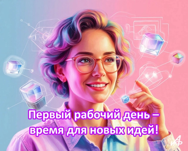 первый рабочий день открытка