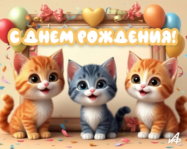 открытка день рождения котики милота