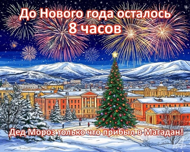 8 часов до нового года открытки