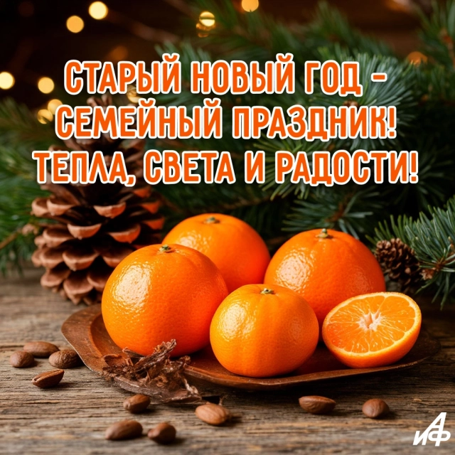 старый новый год открытка семейный праздник
