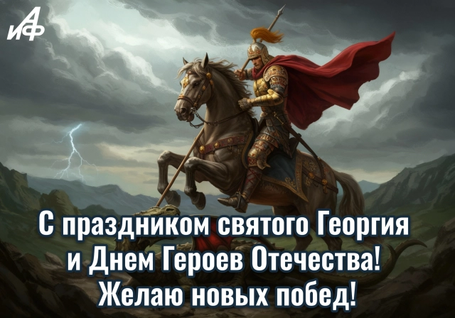 день святого георгия и героев Отечества открытка