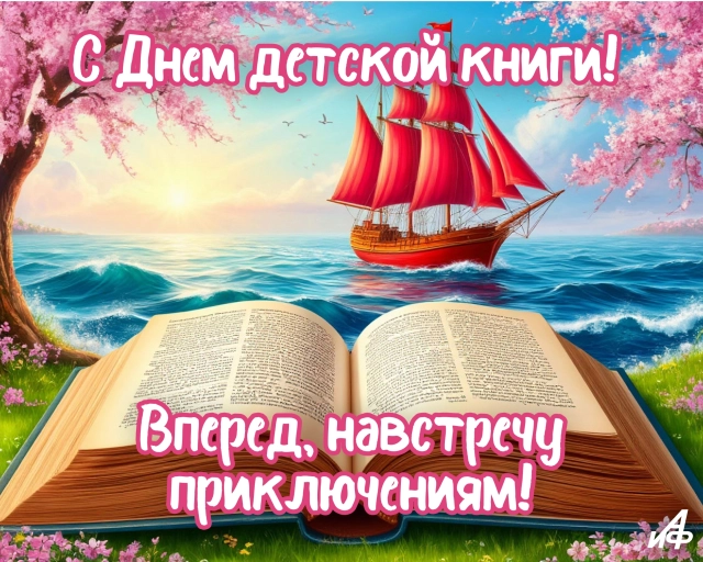 день детской книги 2 апреля открытка