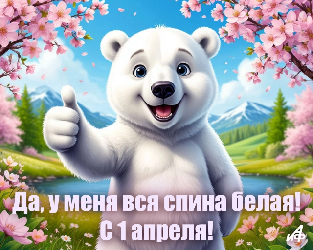 1 апреля скачать юмористическая открытка день смеха спина белая