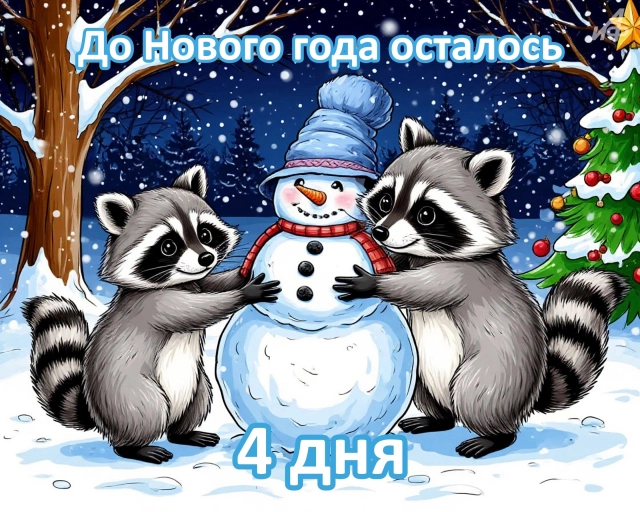 4 дня&nbsp;до нового года открытки