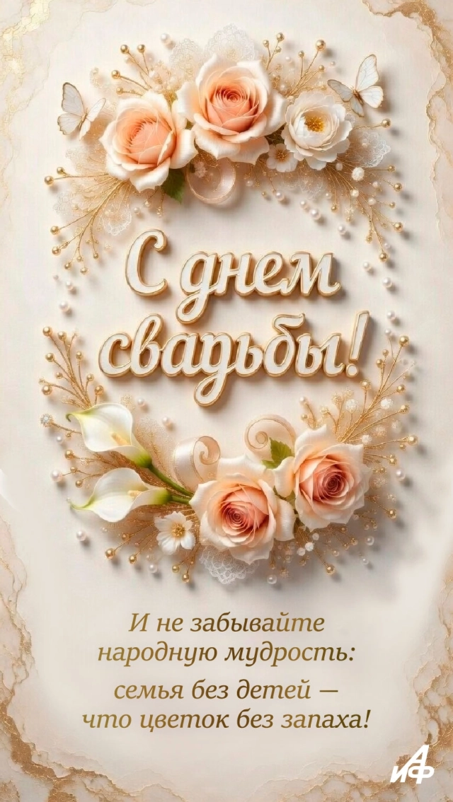 с днем свадьбы открытка для новобрачных