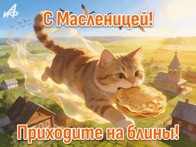 масленица котик открытка