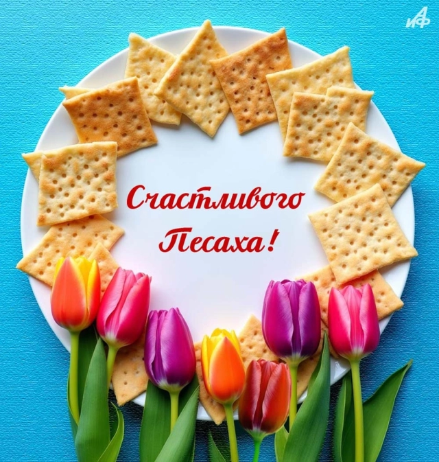 открытка Песах с добрыми пожеланиями семье