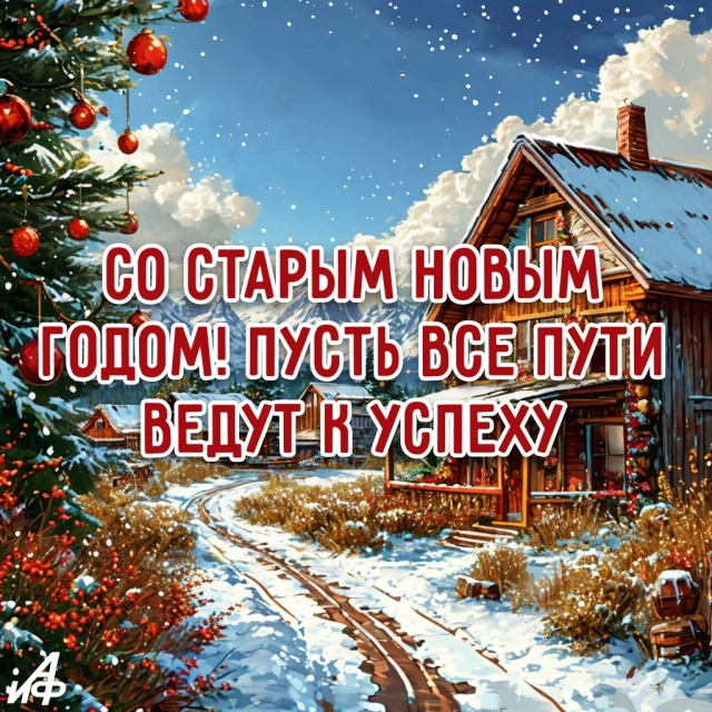 старый новый год открытка успех