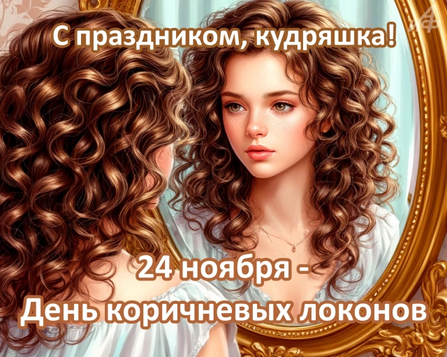 день коричневых локонов открытка