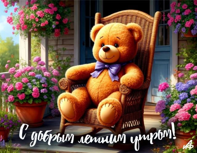 открытка с добрым утром мишка
