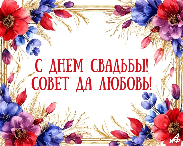 свадебная открытка совет да любовь красивая картинка