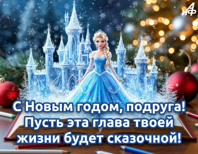открытка с новым годом для подруги