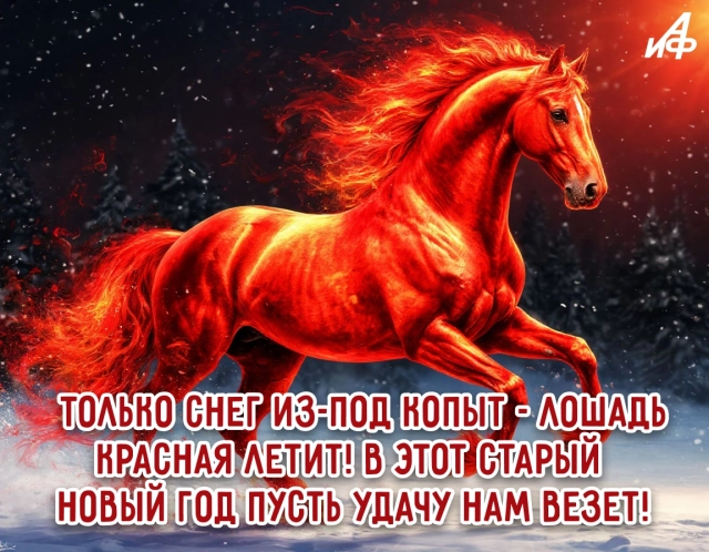 старый новый год открытка лошадь стихи