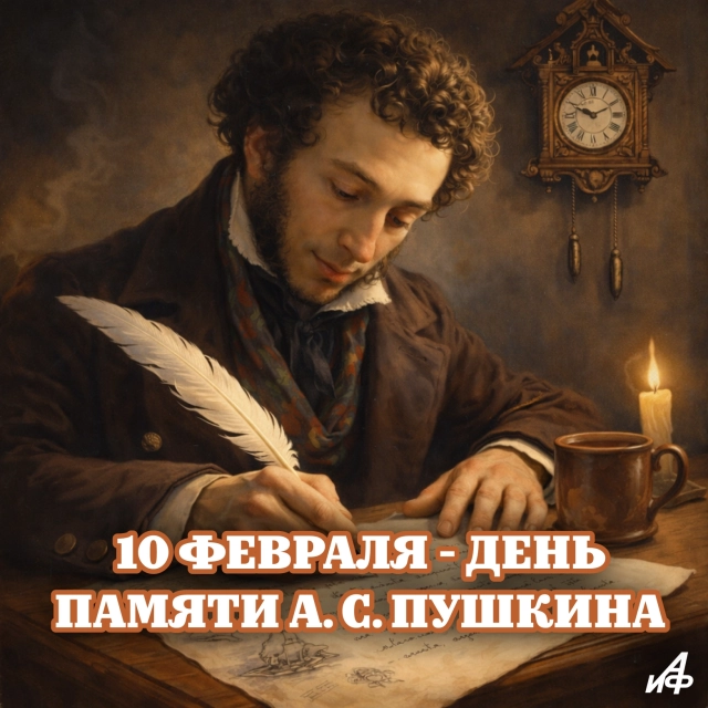 открытка день памяти Пушкина 10 февраля