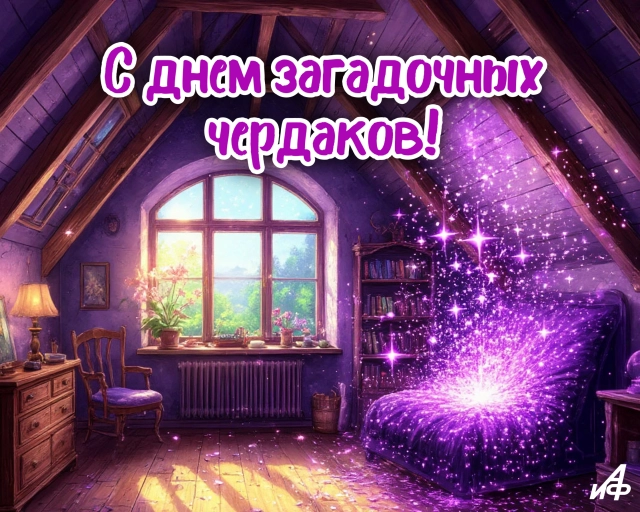 открытка день загадочных чердаков 29 апреля