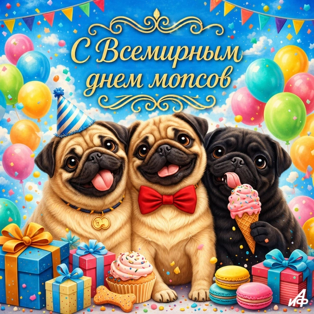20 мая день мопсов открытка