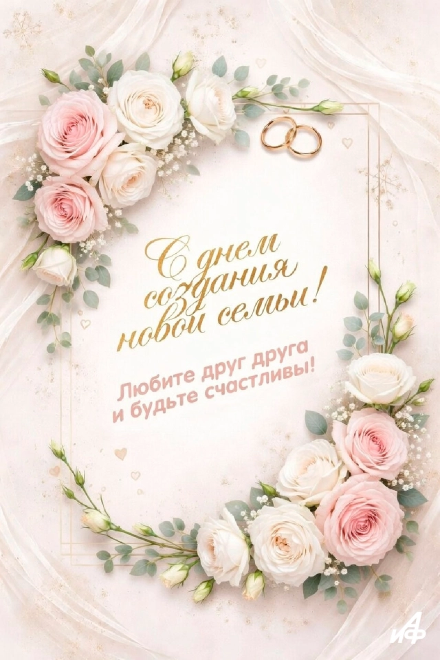 открытка свадьба пастельные цвета кольца и цветы