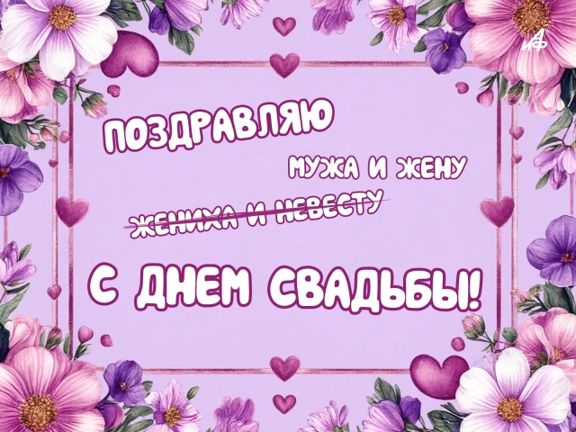 открытка с днем свадьбы для мужа и жены