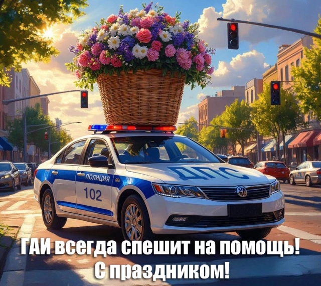 Яркие открытки на день ГАИ. Красивые картинки с поздравлениями для ГИБДД