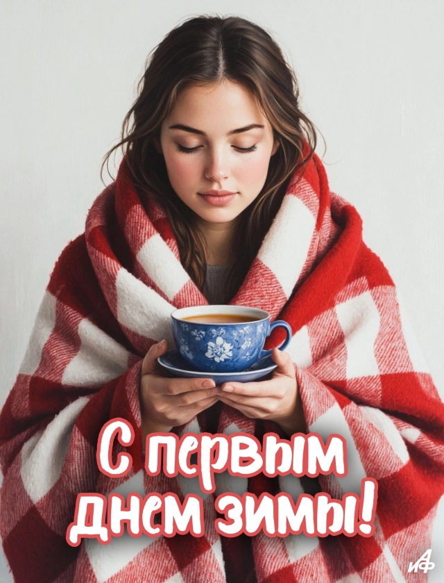 открытка первый день зимы