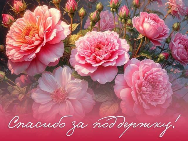 спасибо за поддержку открытка