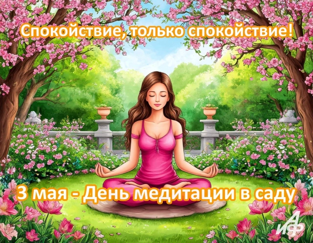 3 мая день медитации в саду открытка