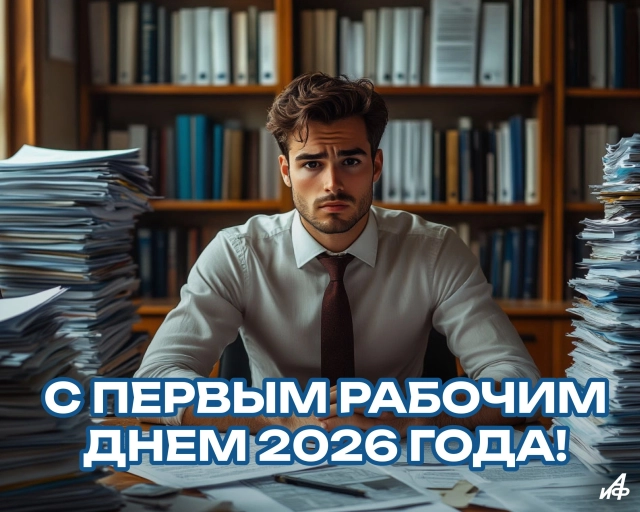 первый рабочий день 2026 открытка