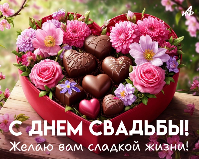 с днем свадьбы красивая открытка для молодых